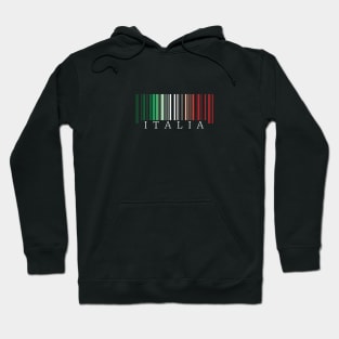 Italia flag colors barcode Hoodie